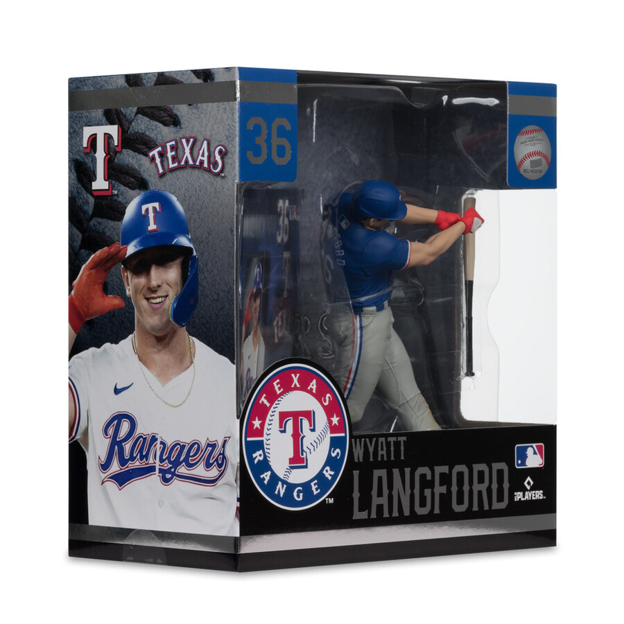 wyatt langford texas rangers - lot de 2 figurines mlb chase 7 standard et platine - mcfarlanes sportspicks