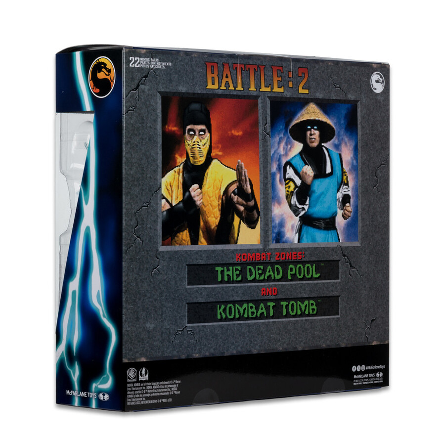 scorpion contre raiden mortal kombat classic - pack de 2 figurines de 18 cm