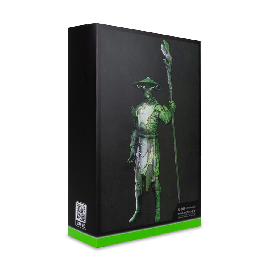 figurine raiden mortal kombat Édition phosphorescente Étiquette or 7