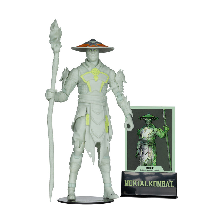 figurine raiden mortal kombat Édition phosphorescente Étiquette or 7