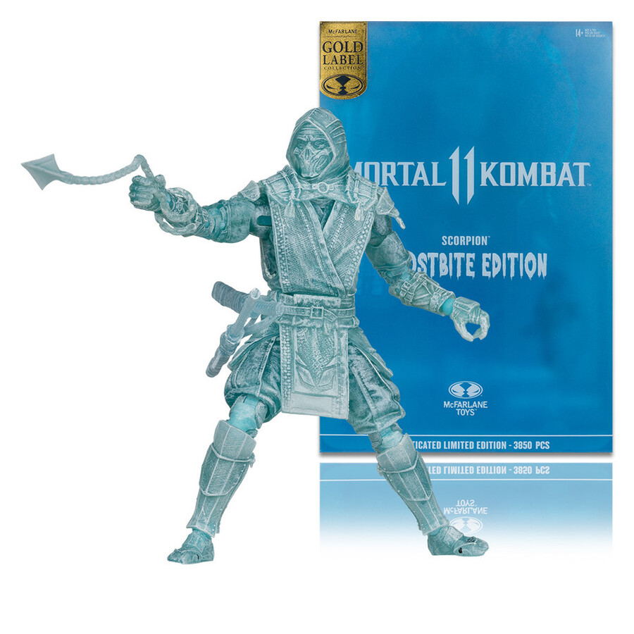 figurine scorpion mortal kombat frostbite edition gold label 7