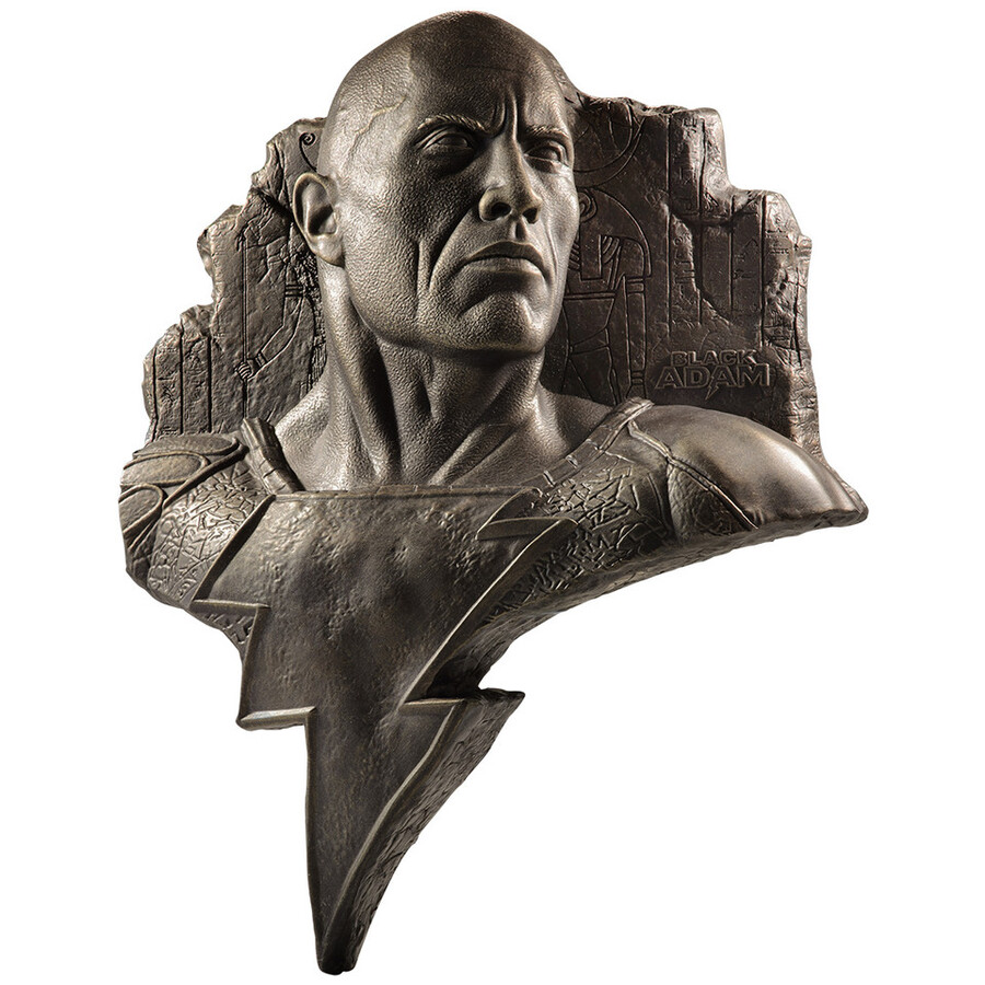relief mural 3d black adam dc icons avec objet de collection numérique