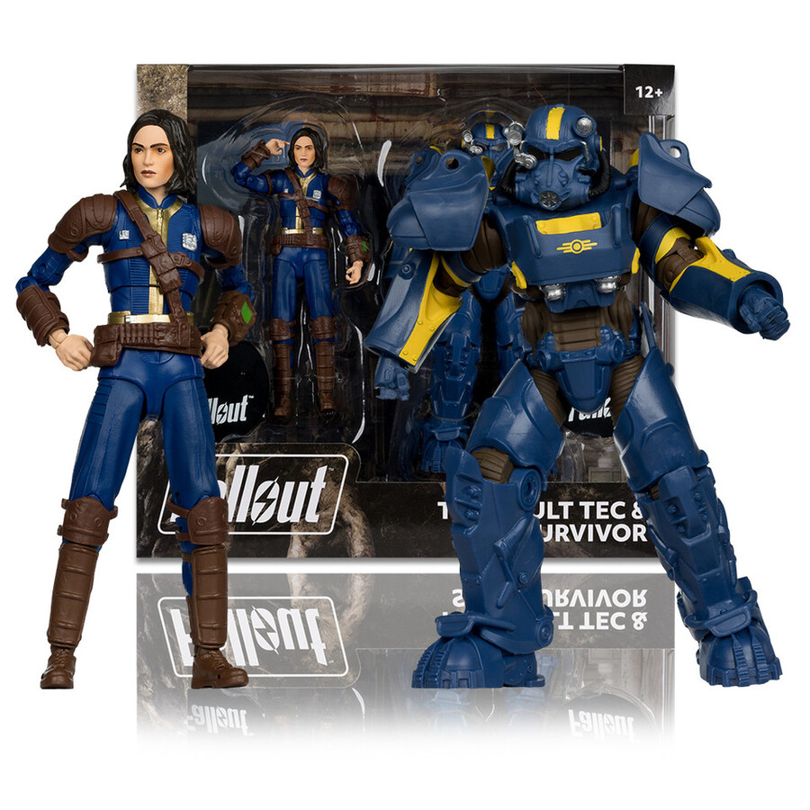 figurine t-60 vault tec et survivant solitaire fallout new vegas - pack de 2 18 cm