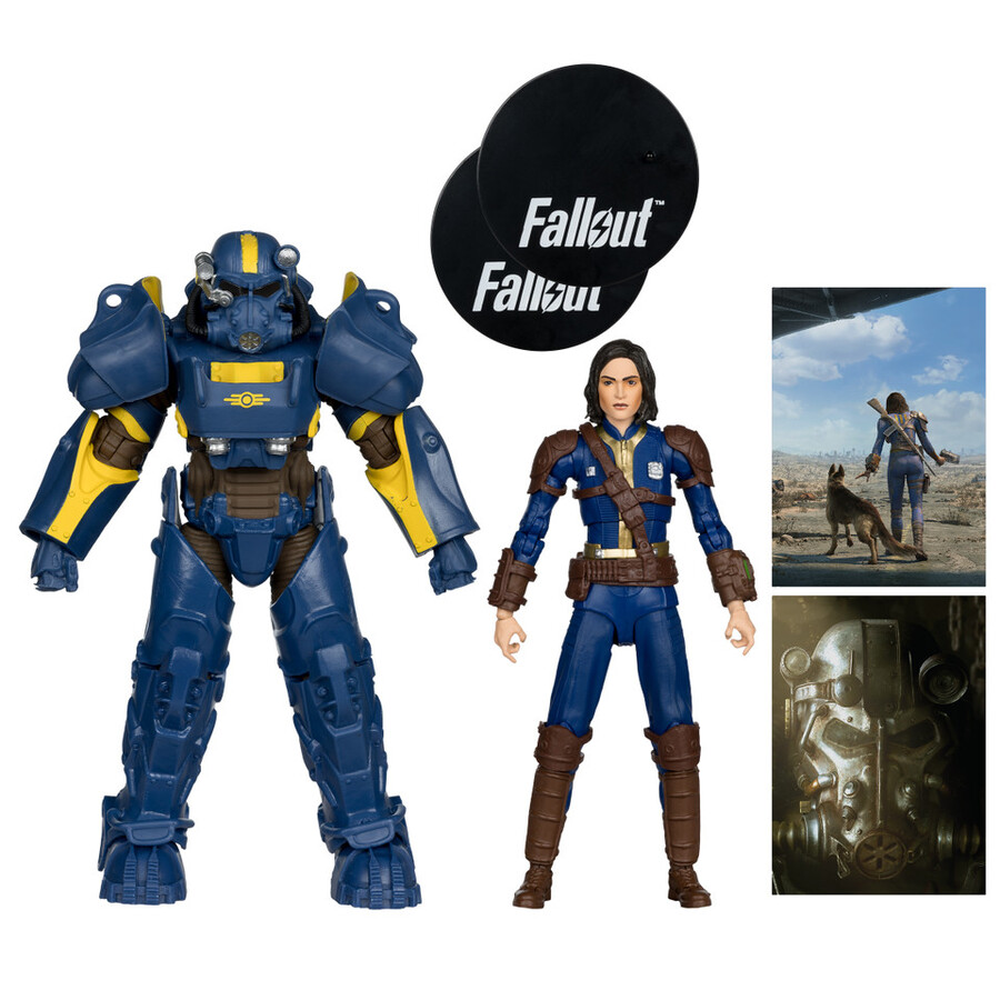 figurine t-60 vault tec et survivant solitaire fallout new vegas - pack de 2 18 cm
