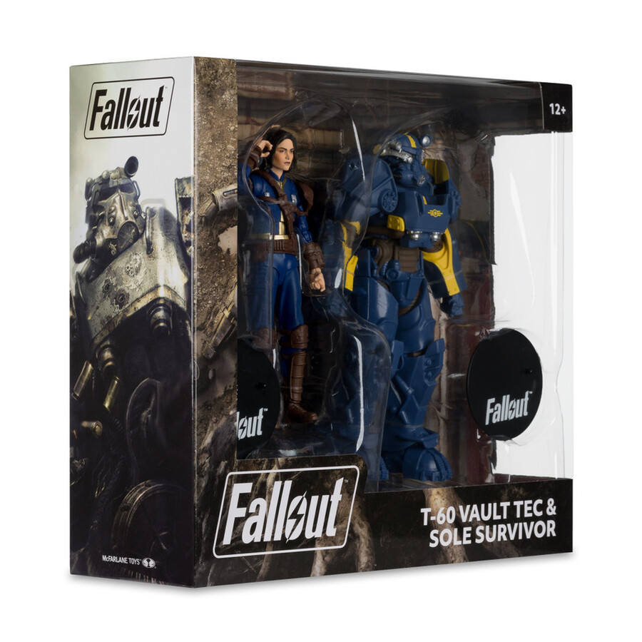 figurine t-60 vault tec et survivant solitaire fallout new vegas - pack de 2 18 cm