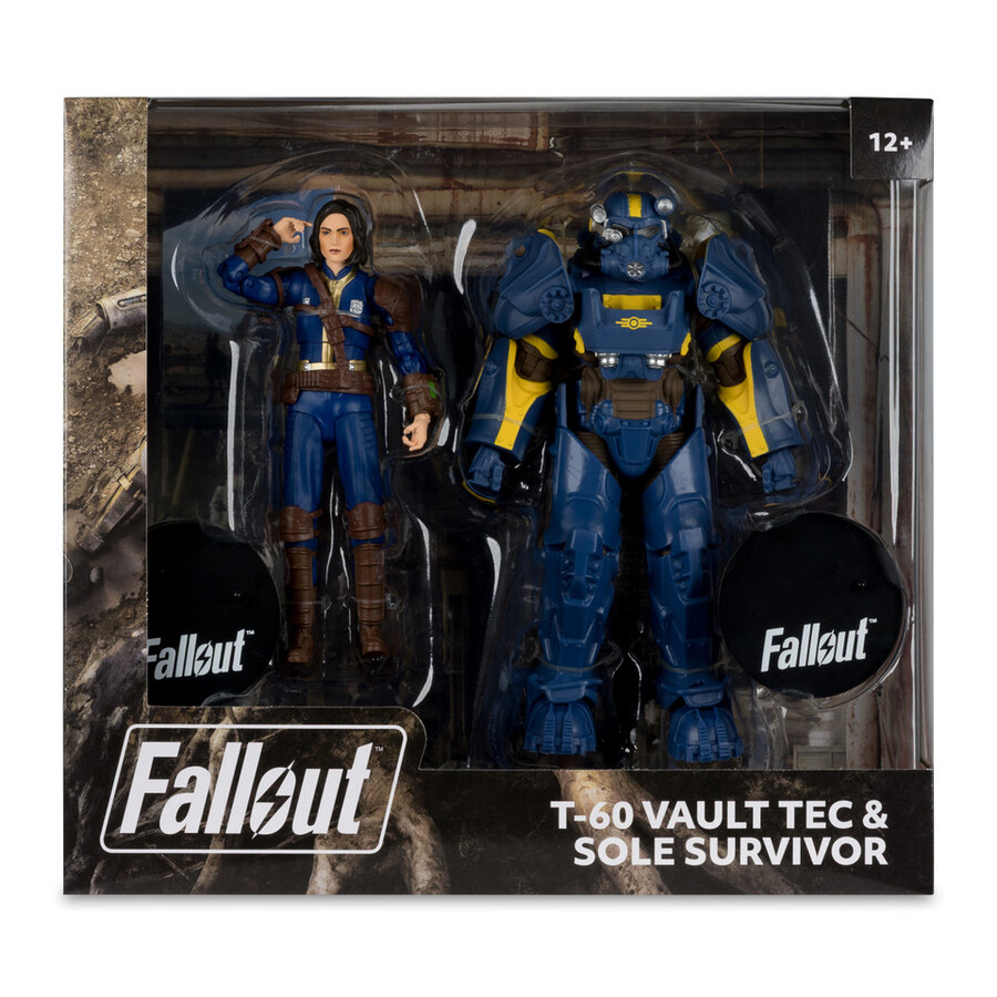 figurine t-60 vault tec et survivant solitaire fallout new vegas - pack de 2 18 cm