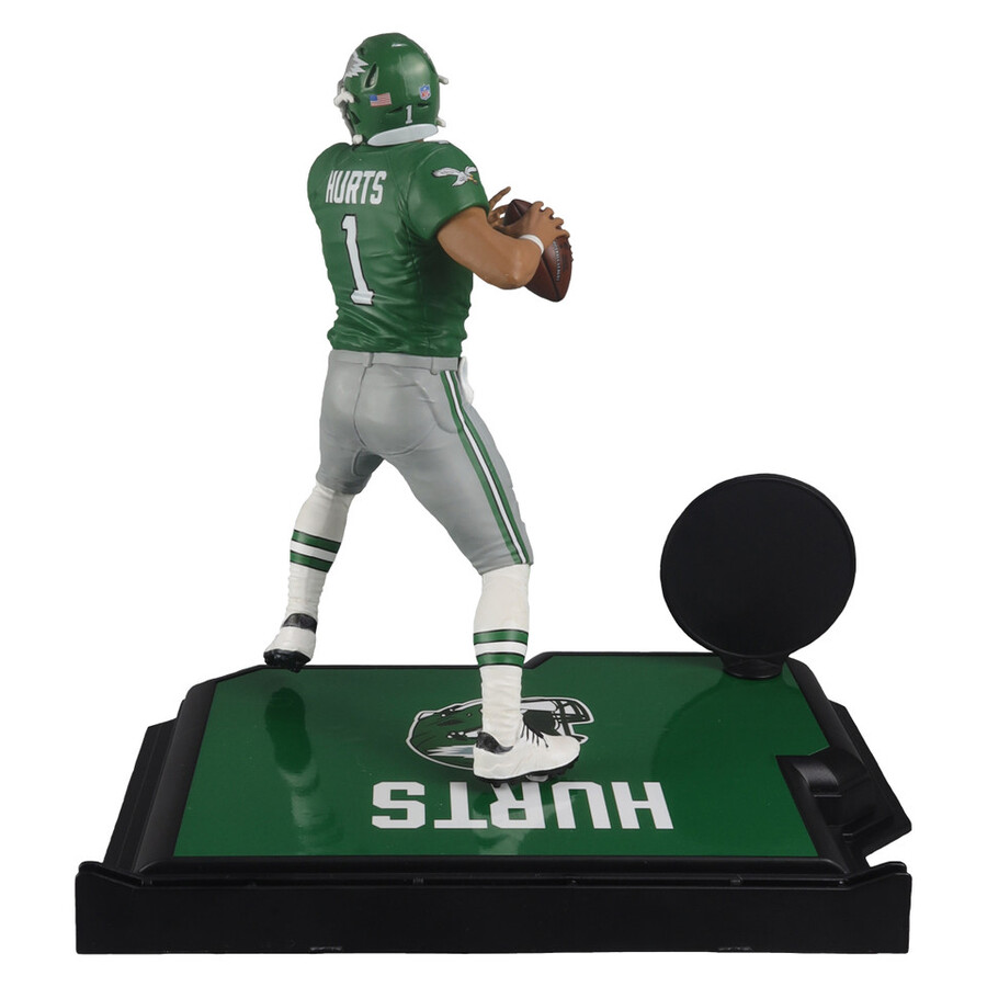 figurine jalen hurts avec maillot vert kelly philadelphia eagles - collection gold label nfl 18 cm - exclusivité mcfarlanes sportspicks et mcfarlane toys store