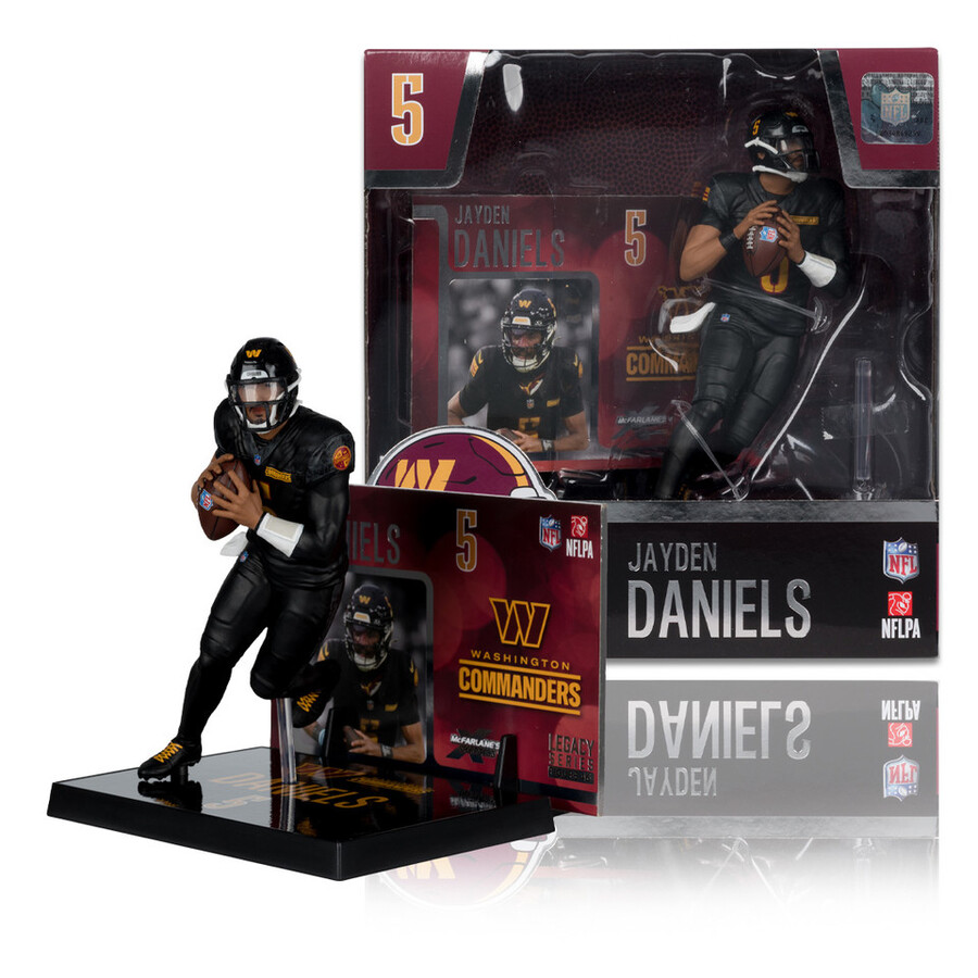 figurine nfl 7 pouces de jayden daniels avec uniforme noir alternatif washington commanders - mcfarlanes sportspicks