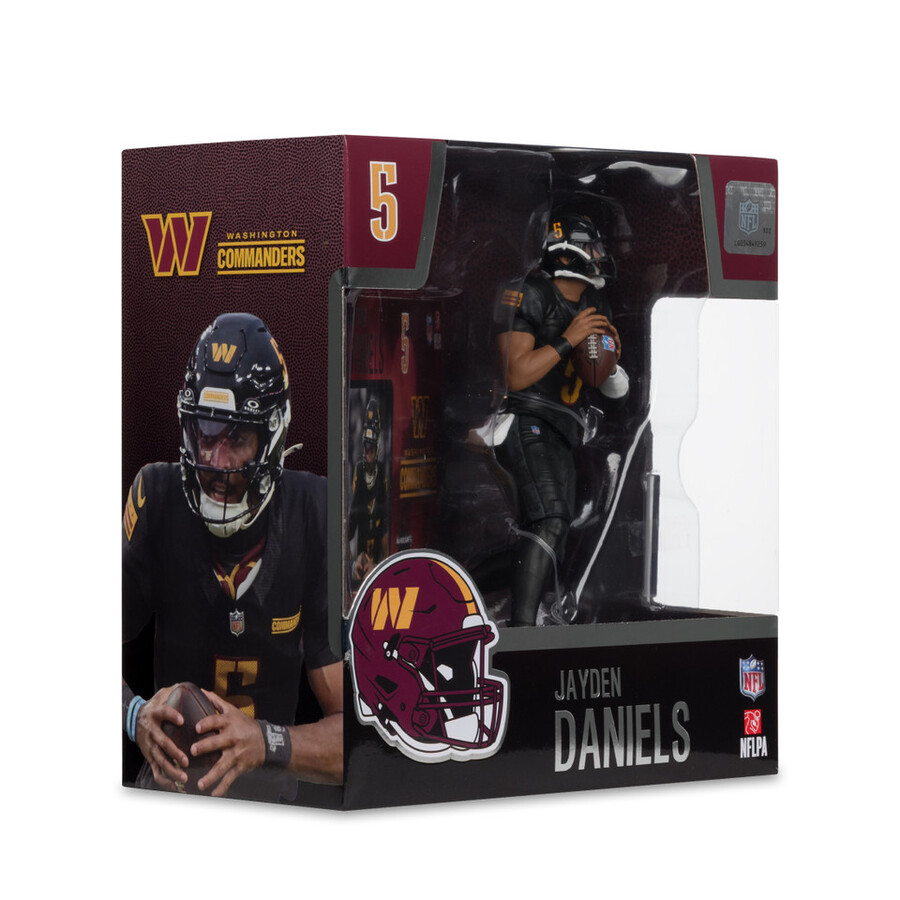 figurine nfl 7 pouces de jayden daniels avec uniforme noir alternatif washington commanders - mcfarlanes sportspicks