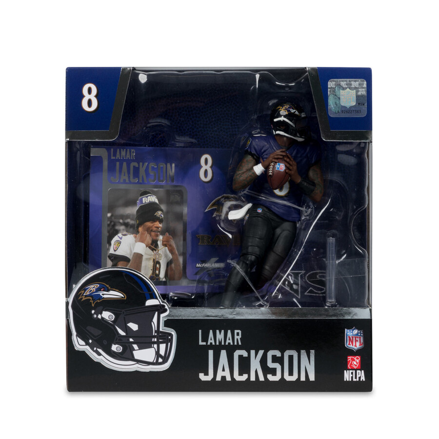 figurine lamar jackson avec maillot alternatif baltimore ravens nfl 7 pouces - mcfarlanes sportspicks