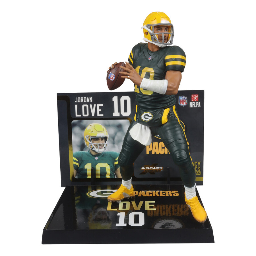 jordan love avec maillot classique green bay packers étiquette or boîte scellée dusine nfl 6