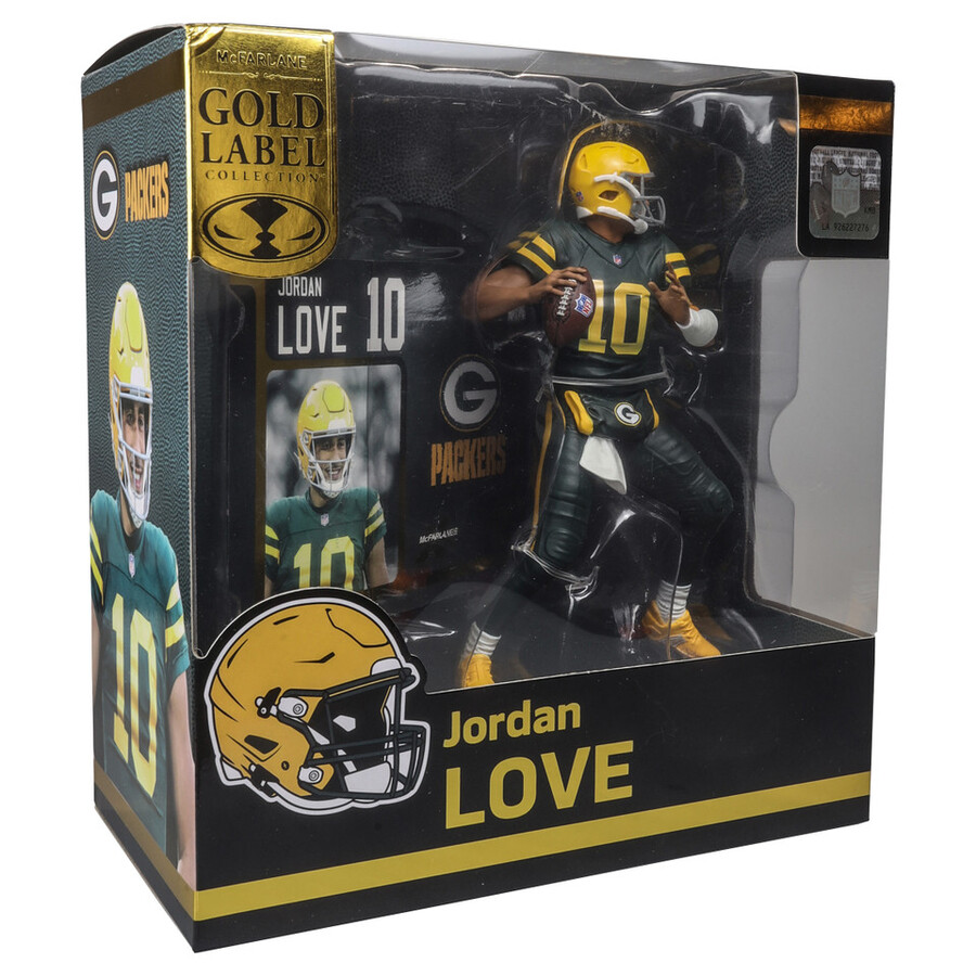 figurine jordan love avec maillot classique green bay packers gold label nfl 7 mcfarlanes sportspicks