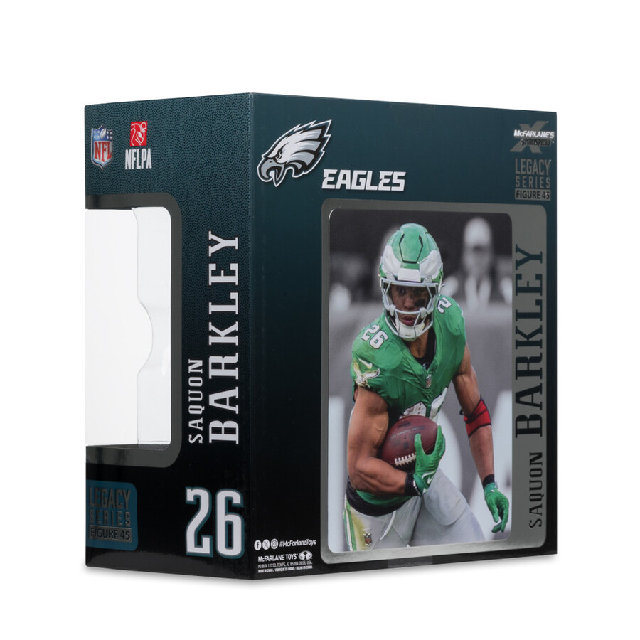 saquon barkley avec uniforme classique - vert kelly philadelphia eagles boîte scellée dusine nfl 6