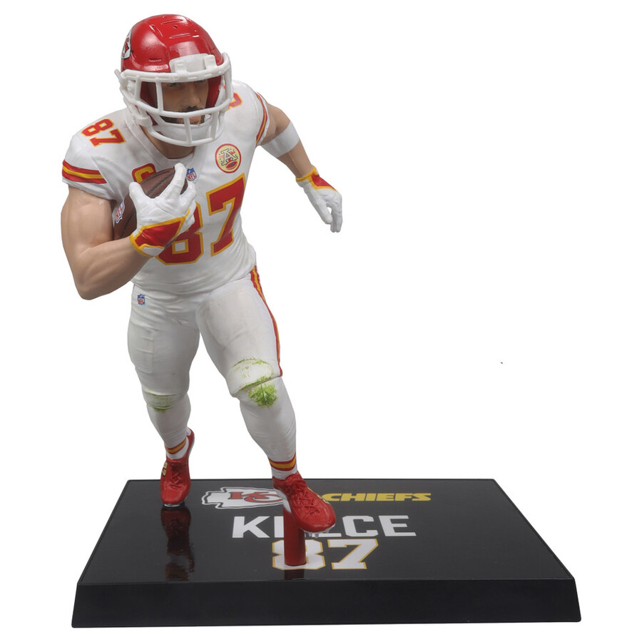 lot de 2 figurines nfl travis kelce kansas city chiefs - version standard et platine chase 7 - sélection mcfarlanes sportspicks