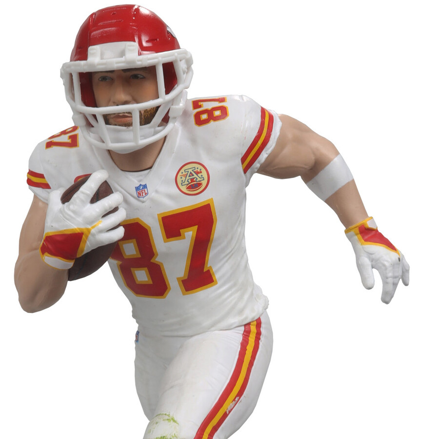 lot de 2 figurines nfl travis kelce kansas city chiefs - version standard et platine chase 7 - sélection mcfarlanes sportspicks