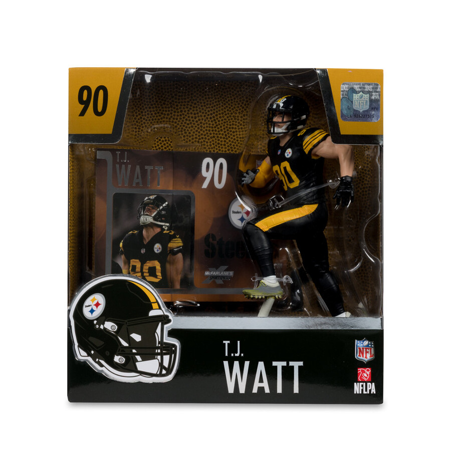 figurine tj watt en tenue color rush pittsburgh steelers nfl 7 pouces - mcfarlanes sportspicks