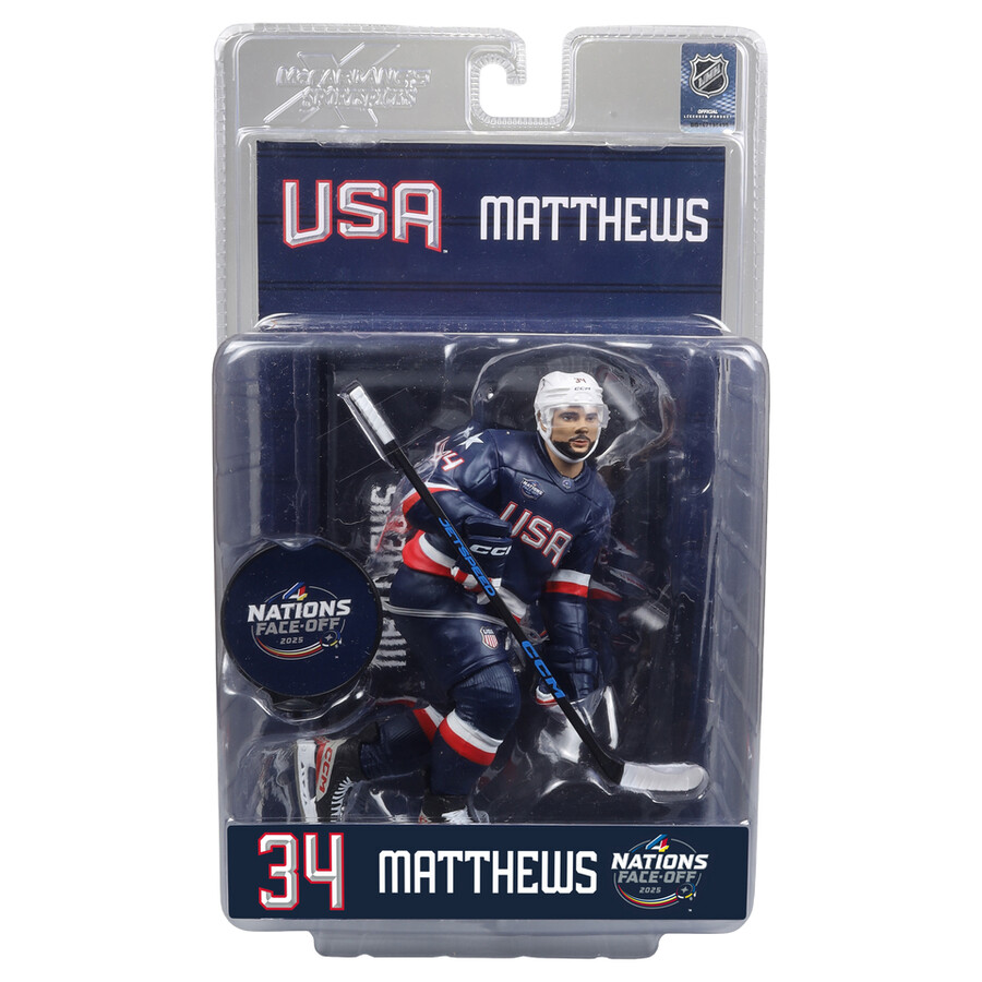 ensemble des 4 nations de la série nhl legacy n° 16-17 matthews et mcdavid 2 figurines de 18 cm
