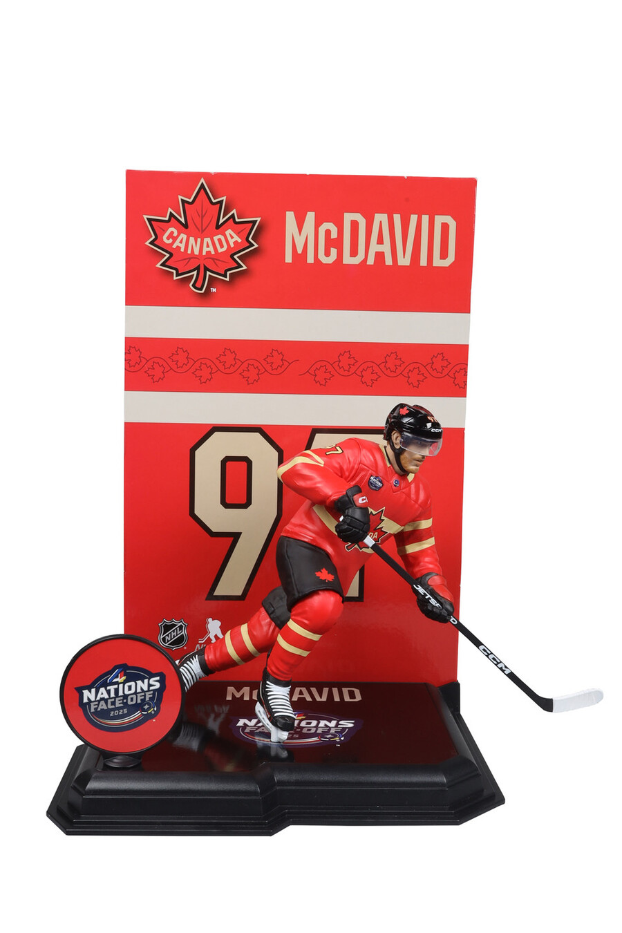 ensemble des 4 nations de la série nhl legacy n° 16-17 matthews et mcdavid 2 figurines de 18 cm