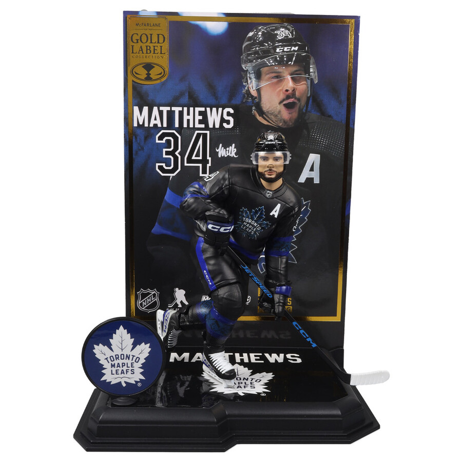 figurine auston matthews avec troisième maillot maple leafs de toronto gold label nhl 7 pouces - mcfarlanes sportspicks