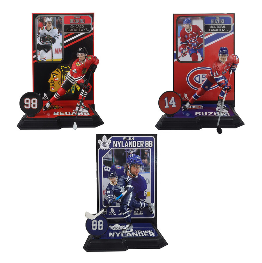 ensemble de 3 figurines de 18 cm 7 pouces de la série nhl legacy n° 13 à 15