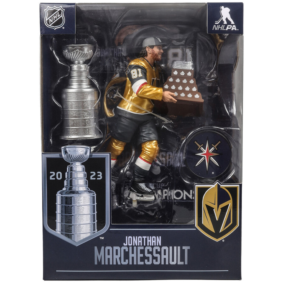 jonathan marchessault avec le trophée conn smyth et la coupe stanley boîte scellée dusine de la lnh 6