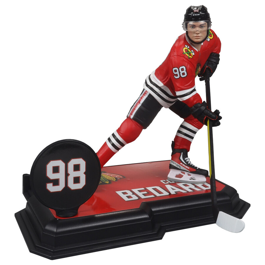 figurine connor bedard dans une nouvelle pose blackhawks de chicago nhl 7 pouces - sélection sportive mcfarlane