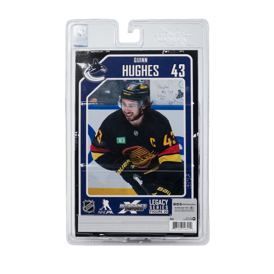 figurine quinn hughes canucks de vancouver lnh 7 pouces - sélection sportive mcfarlane