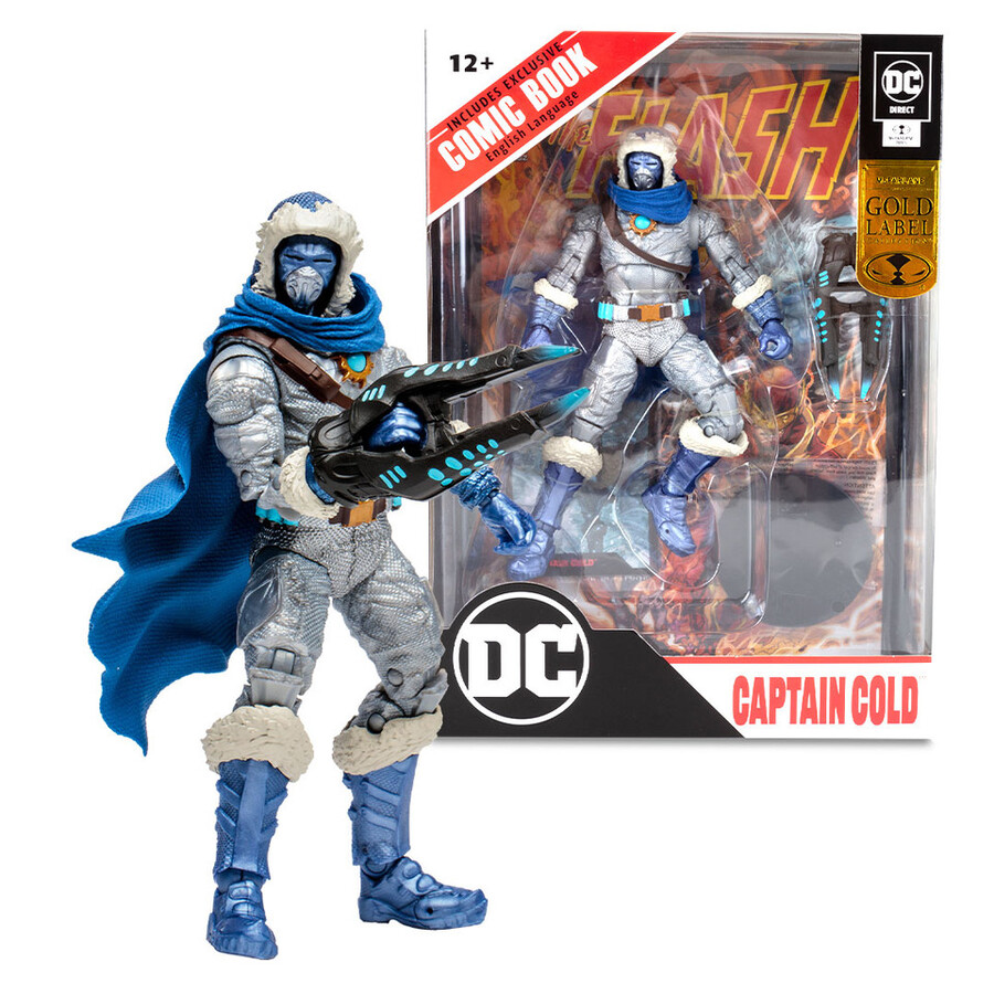 figurine captain cold avec the flash dc page punchers 18 cm étiquette dorée exclusivité mcfarlane toys store