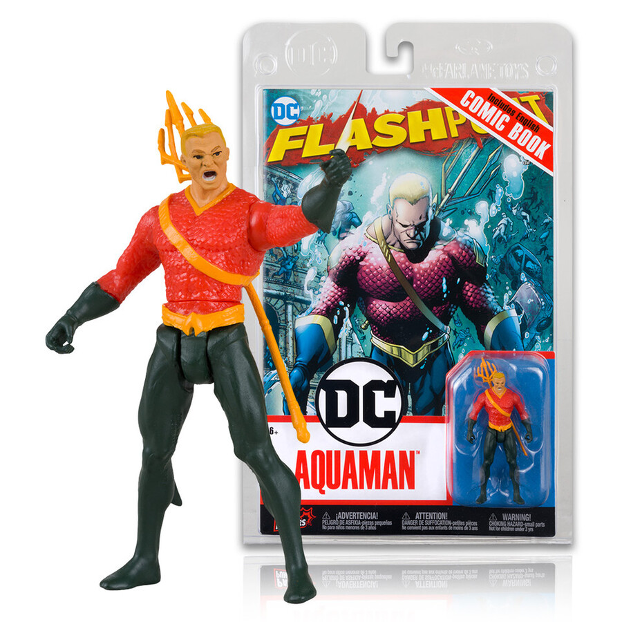figurine aquaman avec bd flashpoint page punchers de 76 cm
