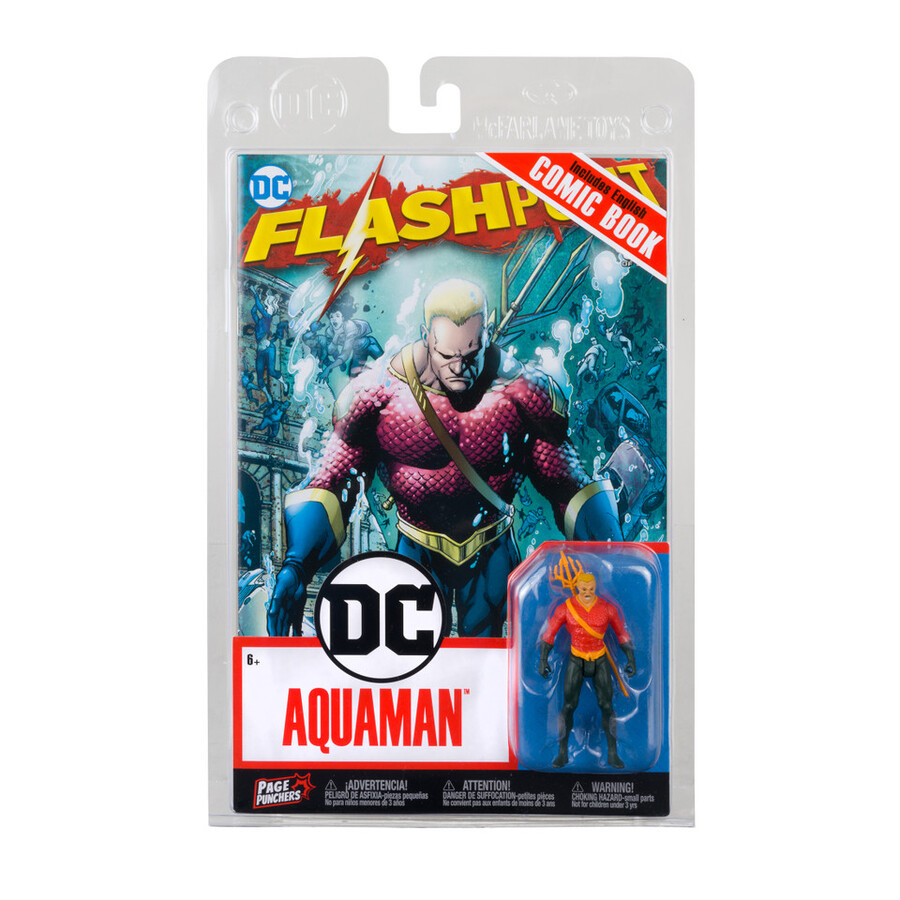 figurine aquaman avec bd flashpoint page punchers de 76 cm