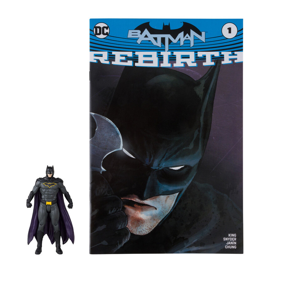 figurine batman avec bd rebirth page punchers de 76 cm