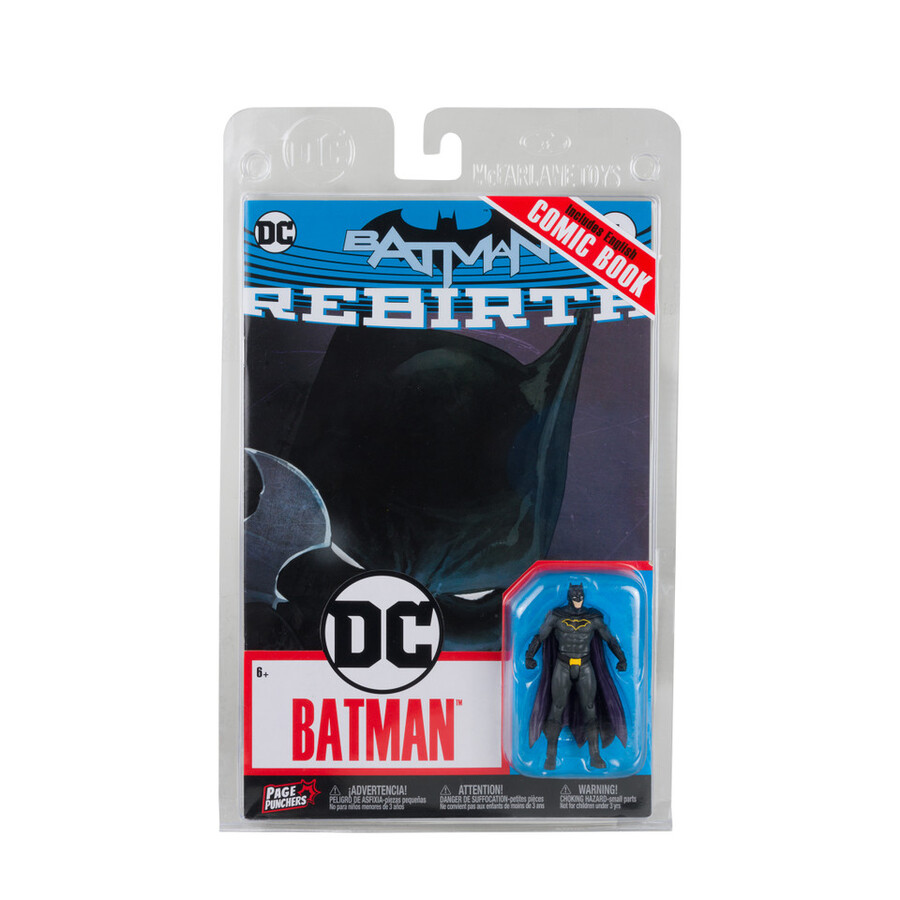 figurine batman avec bd rebirth page punchers de 76 cm