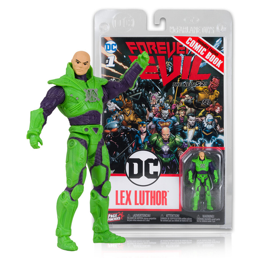 figurine lex luthor avec bd forever evil page punchers de 76 cm