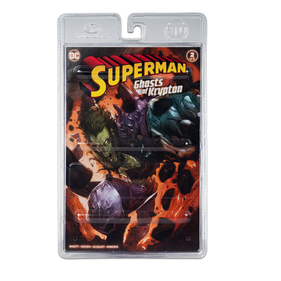 figurine de 18 cm du fantôme de zod avec bande dessinée dc page punchers les fantômes de krypton.
