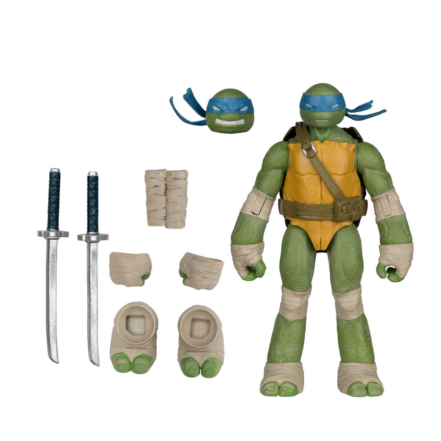 figurine leonardo page punchers tortues ninja de 125 cm avec bd