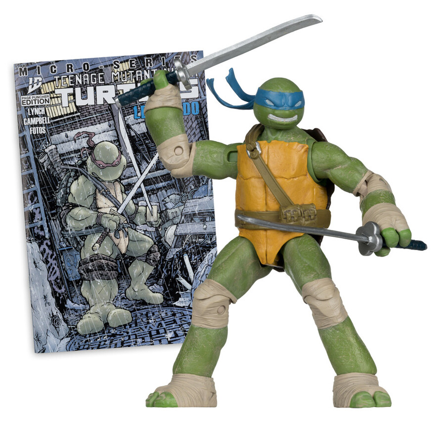 figurine leonardo page punchers tortues ninja de 125 cm avec bd
