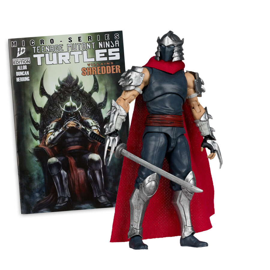 figurine shredder page punchers tortues ninja de 125 cm avec bd
