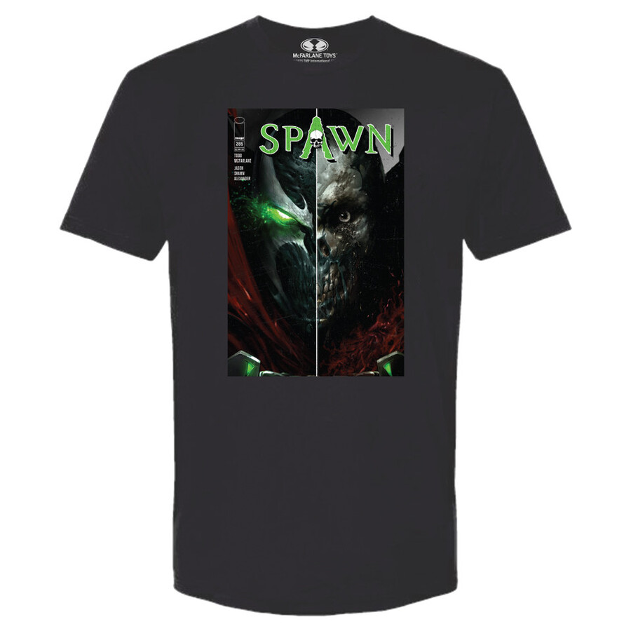 t-shirt exclusif mts couverture du comic spawn n° 285 couleur anthracite.