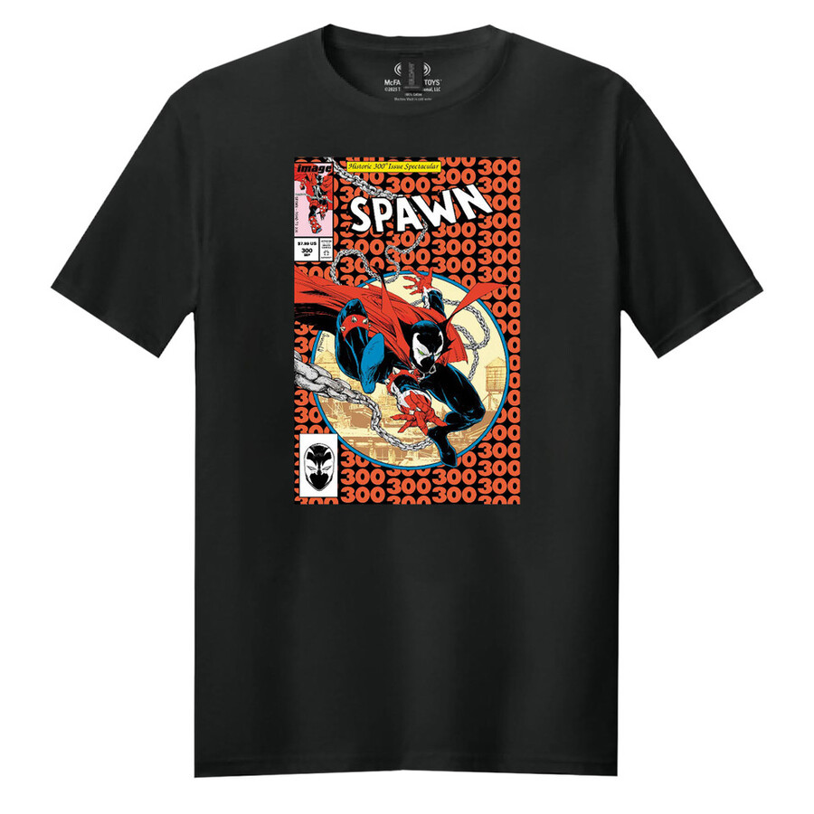 t-shirt noir exclusif mts couverture du comic spawn n° 300
