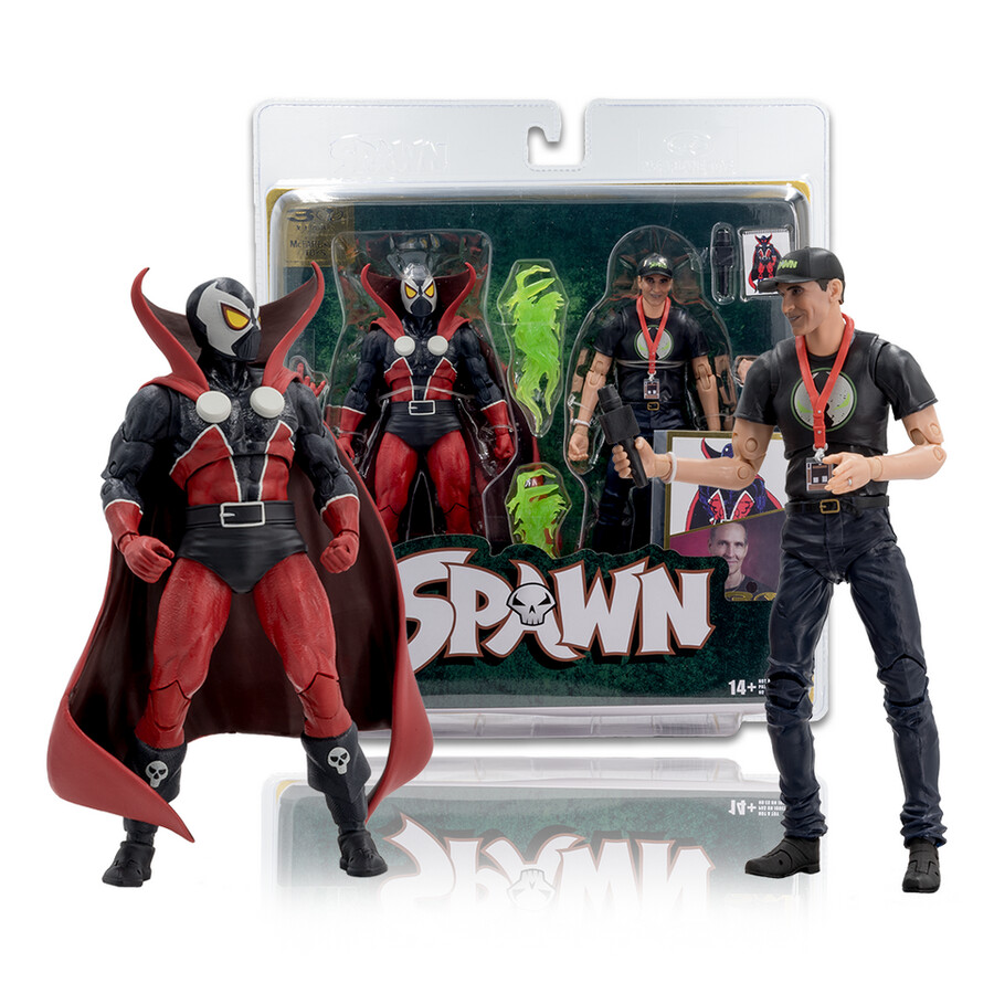 spawn et todd mcfarlane spawn - coffret de 2 figurines de 18 cm - 30e anniversaire de mcfarlane toys