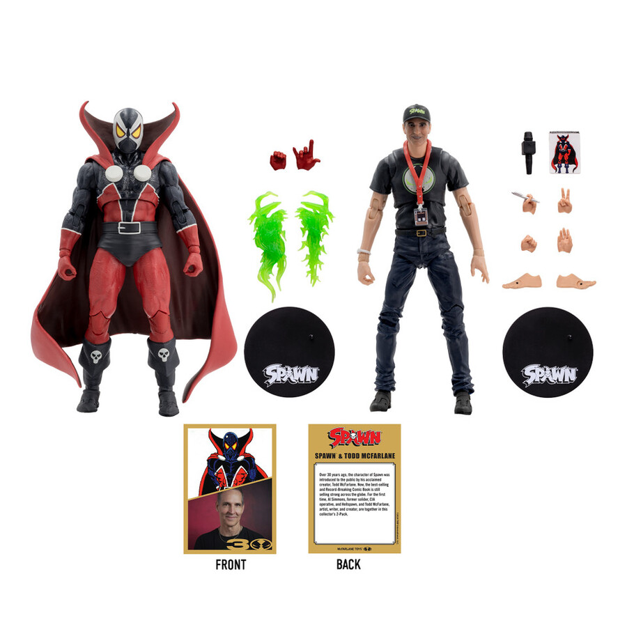 spawn et todd mcfarlane spawn - coffret de 2 figurines de 18 cm - 30e anniversaire de mcfarlane toys