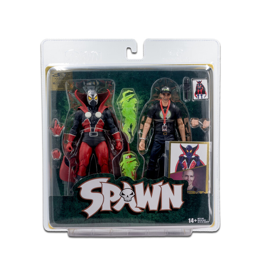 spawn et todd mcfarlane spawn - coffret de 2 figurines de 18 cm - 30e anniversaire de mcfarlane toys