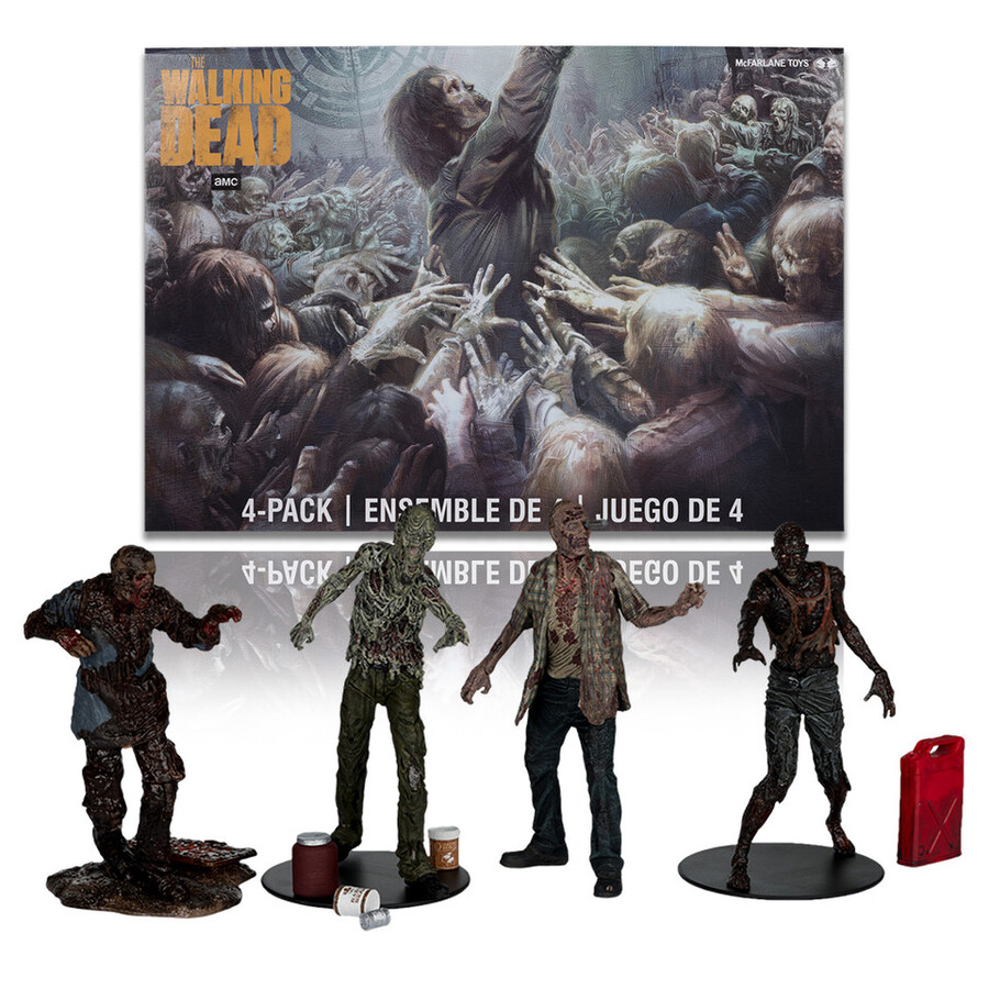 figurines walkers the walking dead de 127 cm lot de 4