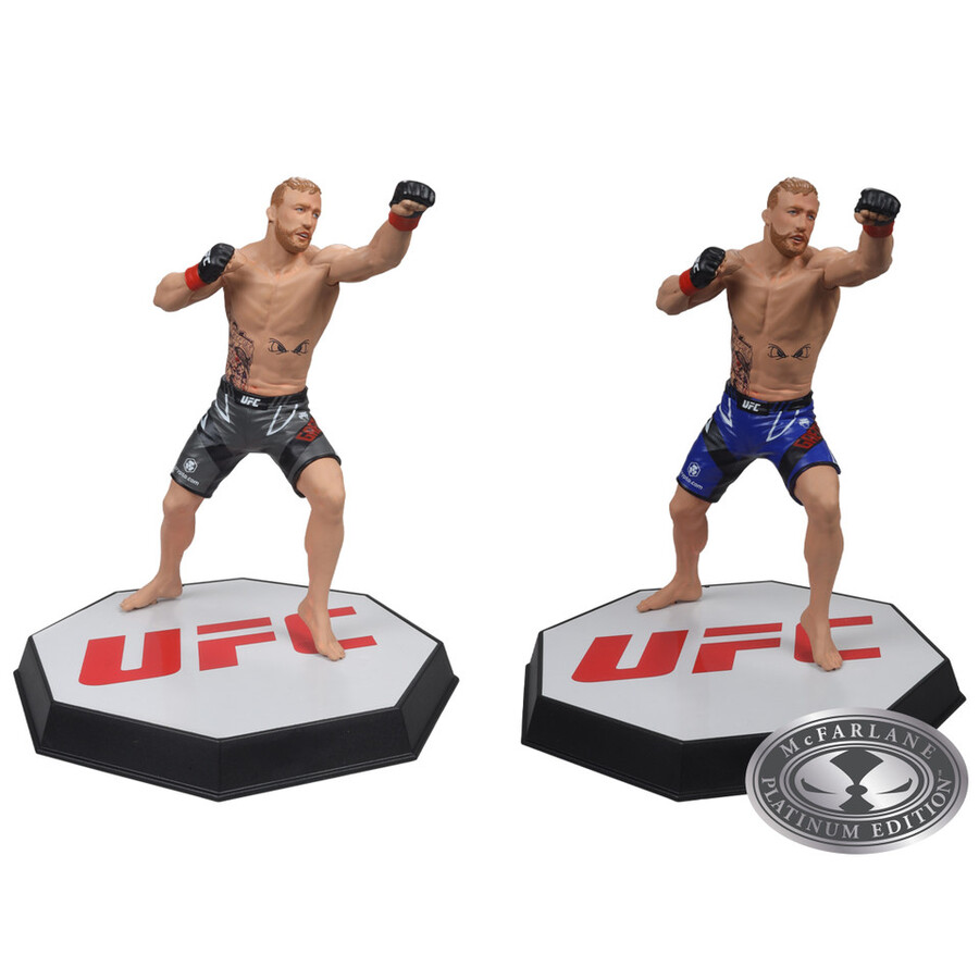 lot de 2 figurines justin gaethje ufc chase 7 standard et platine - sélection sportive mcfarlane