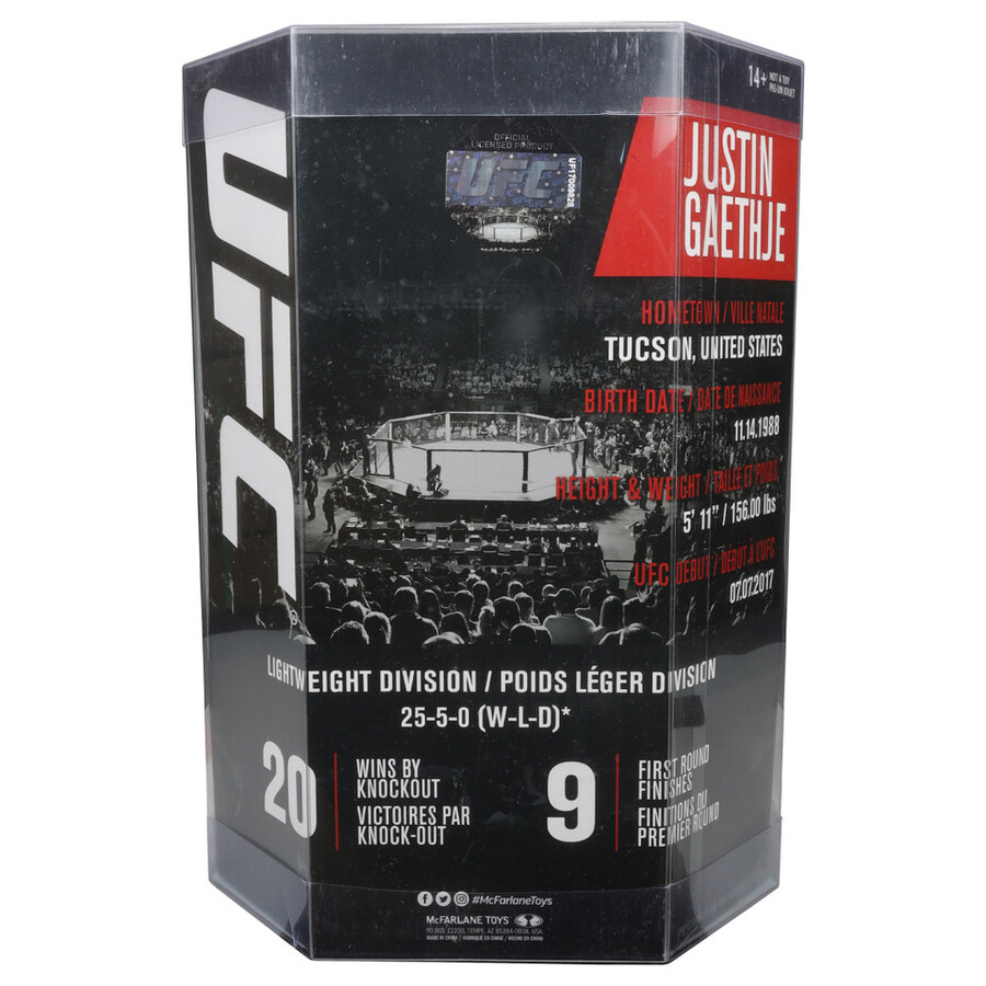 lot de 2 figurines justin gaethje ufc chase 7 standard et platine - sélection sportive mcfarlane