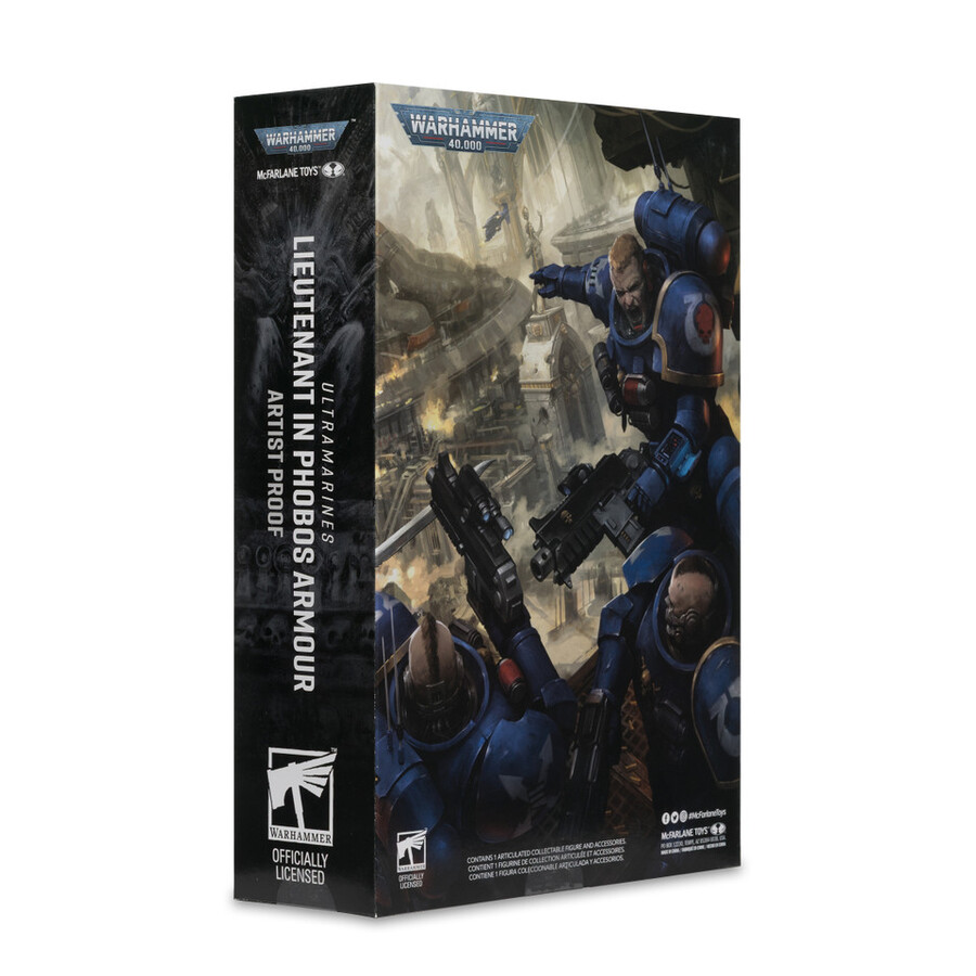 lieutenant ultramarines en armure phobos épreuve dartiste warhammer 40000 figurine de 18 cm