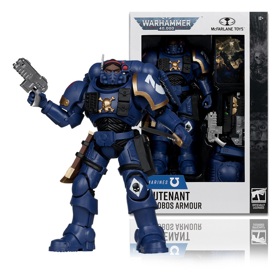 lieutenant en armure phobos ultramarines avec épreuve dartiste warhammer 40000 lot de 2 figurines de 18 cm