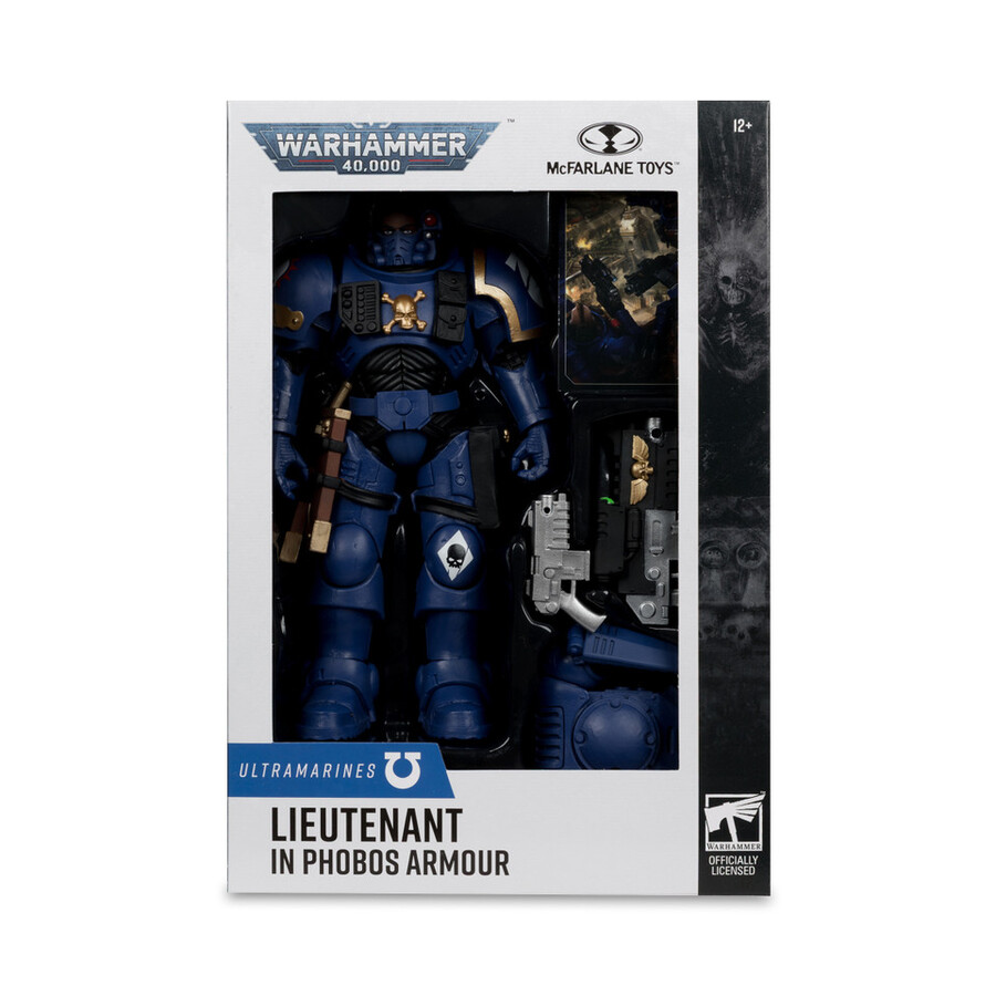 lieutenant en armure phobos ultramarines avec épreuve dartiste warhammer 40000 lot de 2 figurines de 18 cm