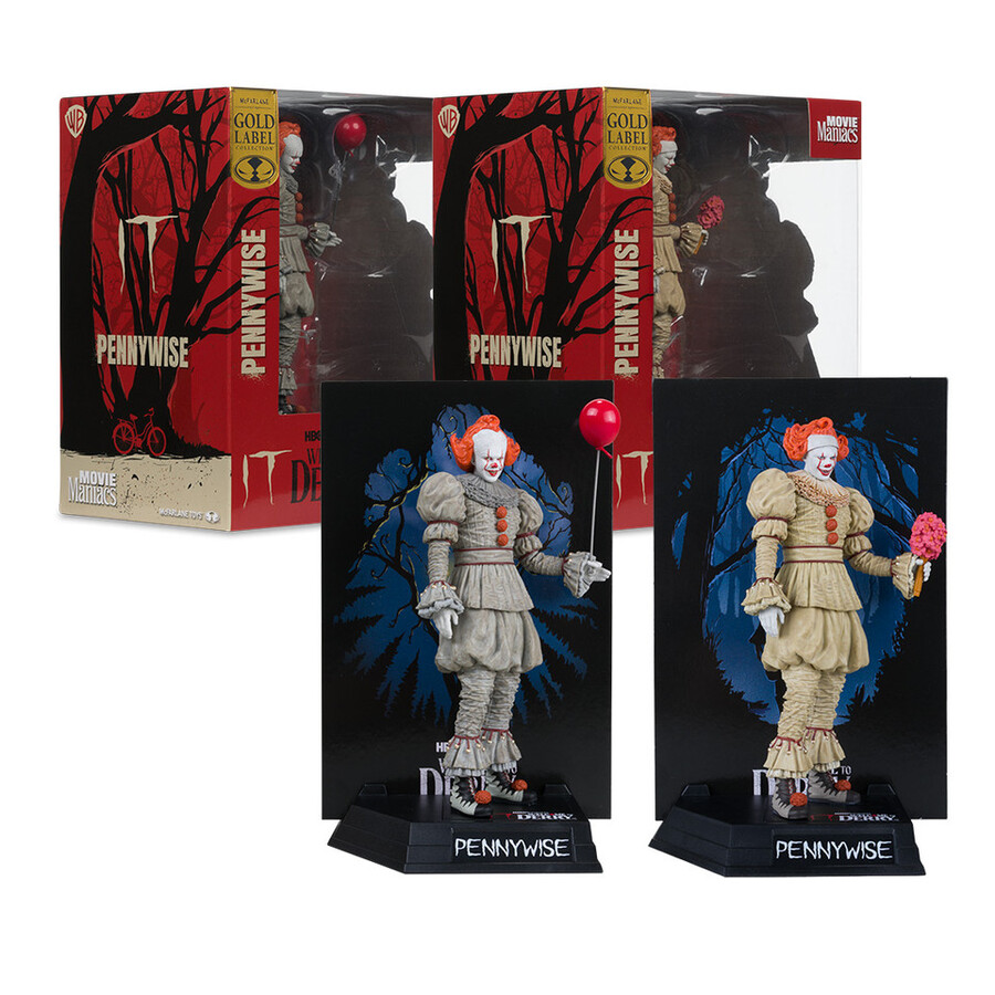 pennywisepennywise flashback bienvenue à derry - lot de 2 figurines articulées de 15 cm 6 pouces - Étiquette dorée