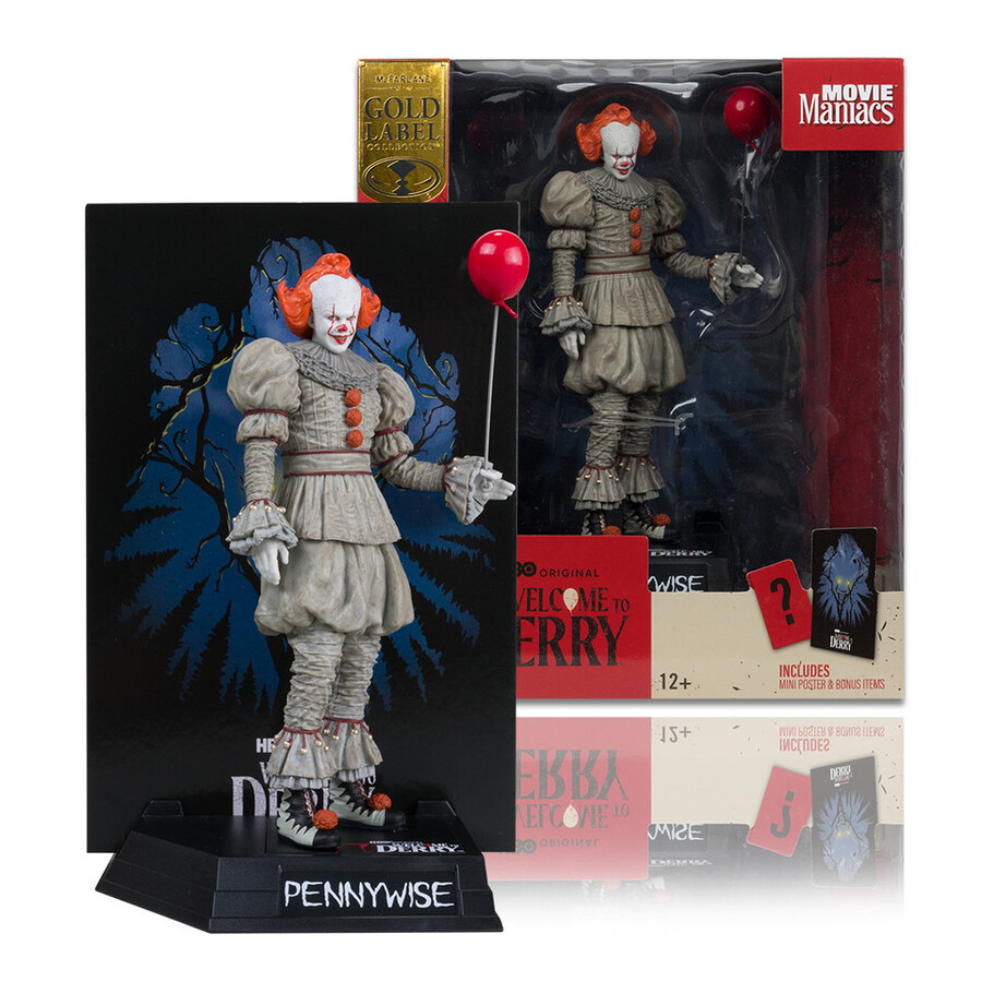 pennywisepennywise flashback bienvenue à derry - lot de 2 figurines articulées de 15 cm 6 pouces - Étiquette dorée